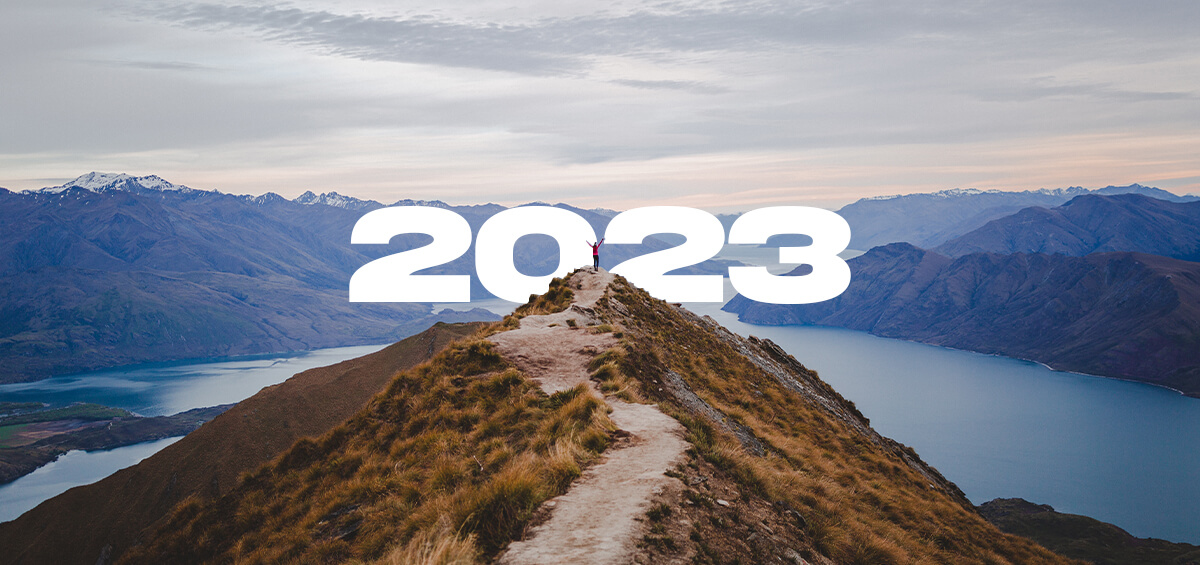 mountain view with year 2023